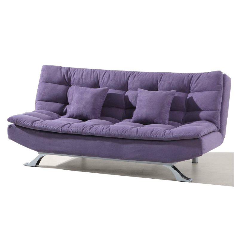 74.80" W √ó 33.46" D √ó 35.43" H Biscuit Back Velvet Armless Sofa with Foldable