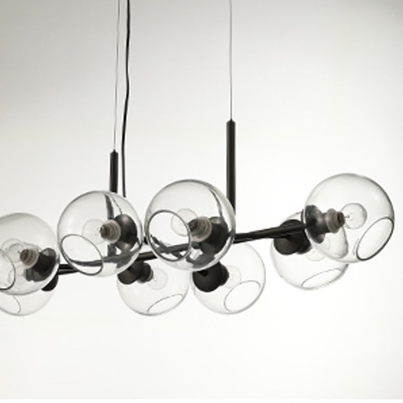 Lámpara de araña de comedor moderno nórdico techo de techo de techo de vidrio simple para cocina