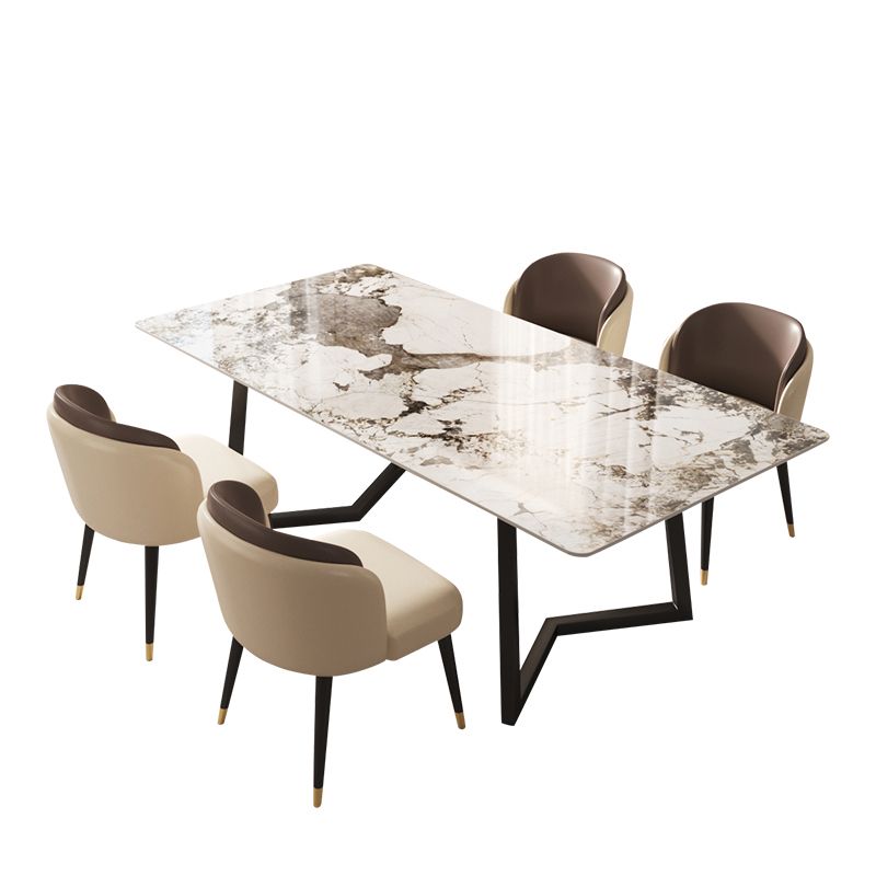 Minimalist 1/2/5/6/7 Pieces Dining Set Sintered Stone Dining Table Set
