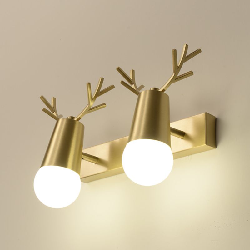 Geometric Vanity Lighting Modern Style Metal Multi Lights Vanity Wall Sconce in Gold