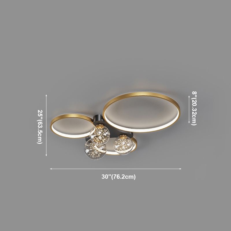 Einfachheit LED-Unterputzleuchte Moderne Deckenleuchte mit klarem Glasschirm für Schlafzimmer