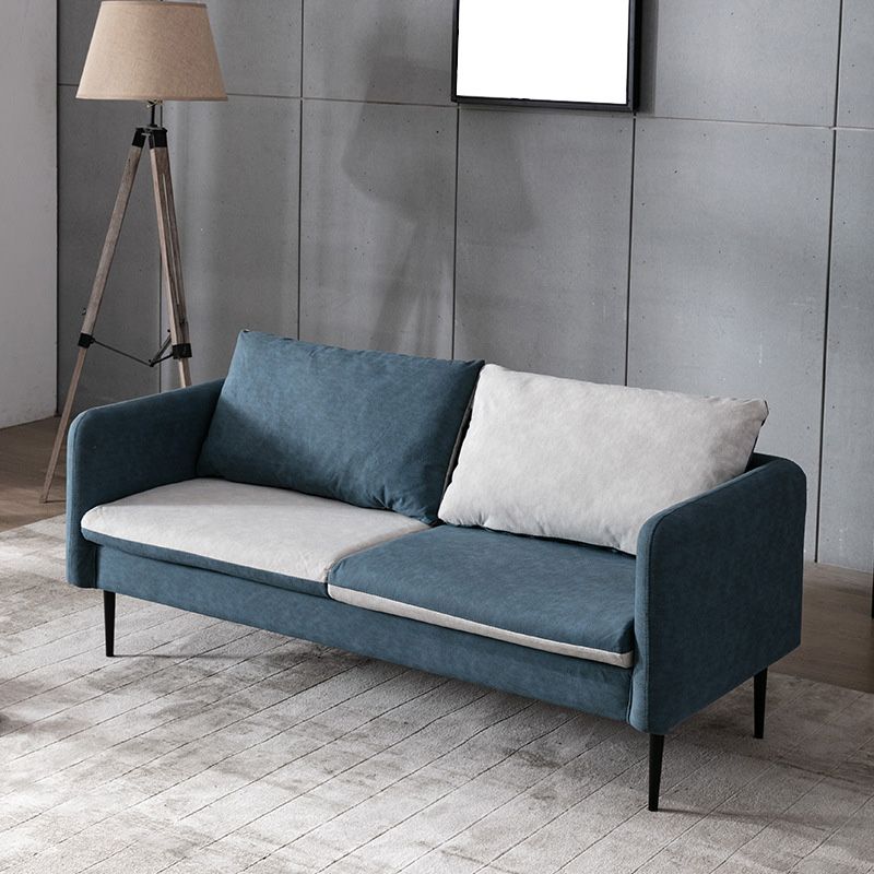 Faux Leather Cushions Sofa 61.02"/66.93" Wide Square Arm Loveseat