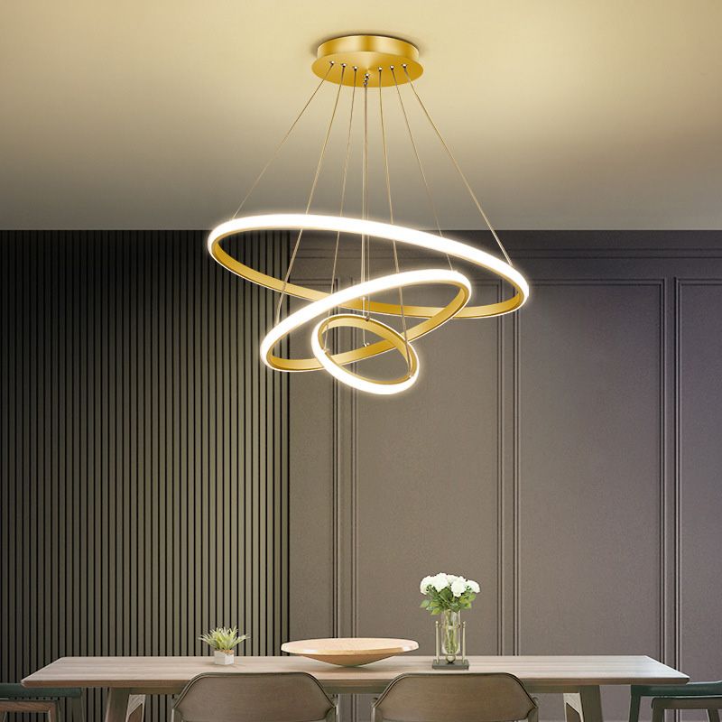 Modern Simplicity Hanging Multi-Tier Chandelier Pendant Light Metal Ceiling Lights Fixture for Restaurant