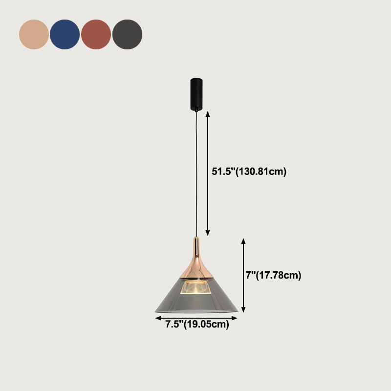 Minimalist Cone Shape Pendant Light Aluminum Dining Room LED Hanging Light