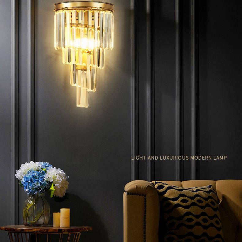 Prismatic Transparent Crystal Wall Light Sconce Modern Style 1-Light Wall Mounted Lighting