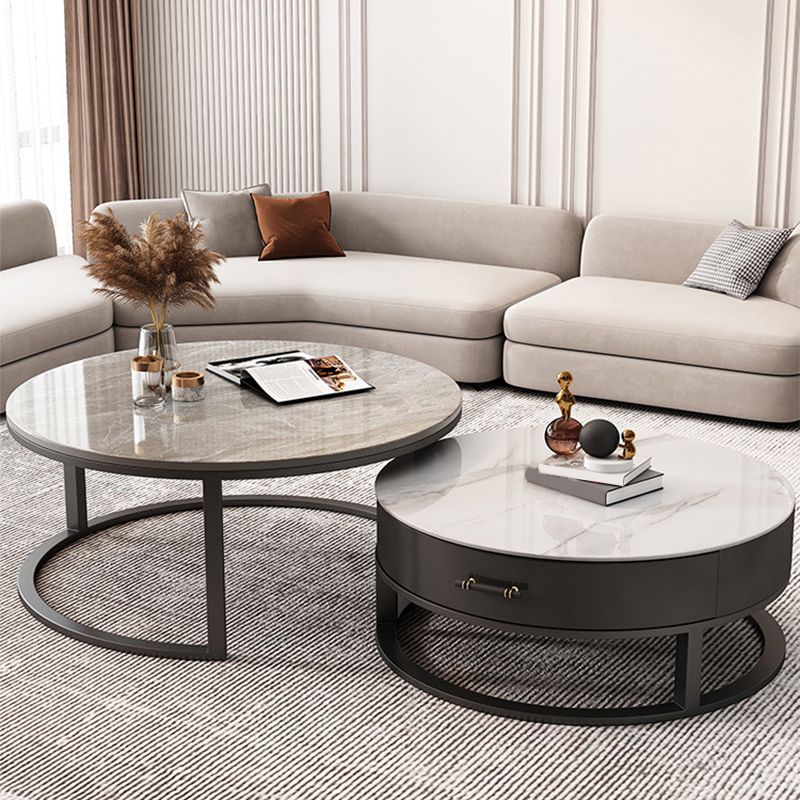 Slate Coffee Cocktail Table Frame Coffee or End Table with Storage Drawers
