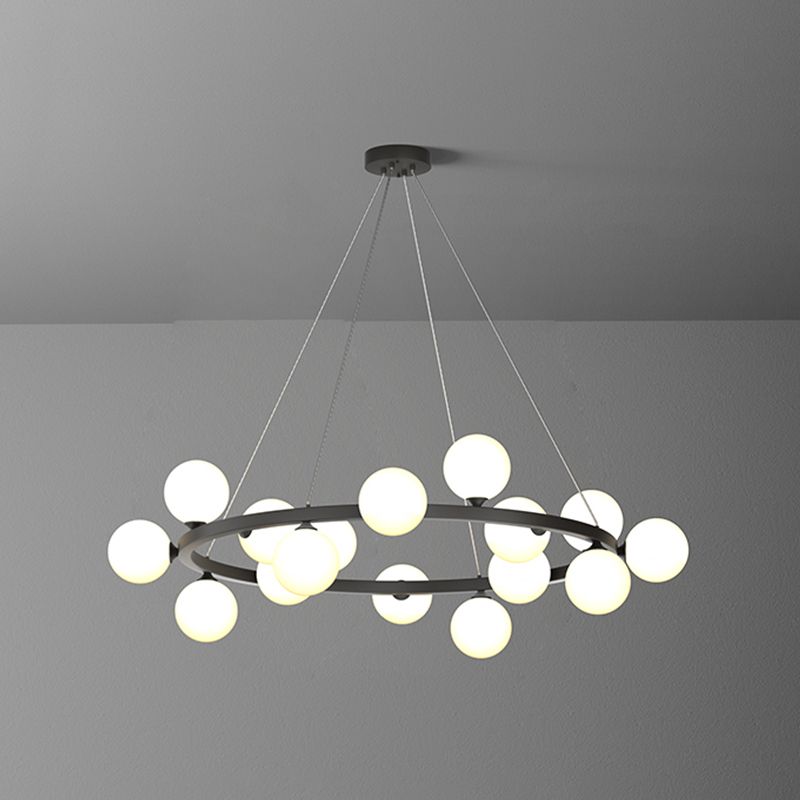 Glob kroonluchter verlichtingsarmaturen Designer Style Multi-Head Suspension Light met witte schaduw