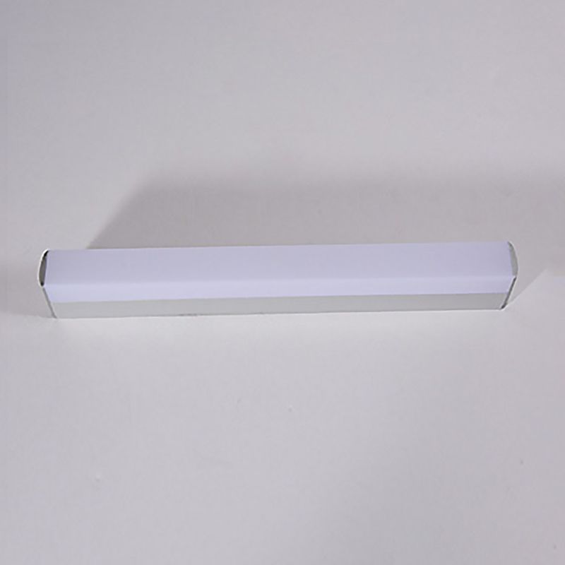 Modern Style Strip Wall Light 1 Light LED Mirror Light in Silver for Toilet