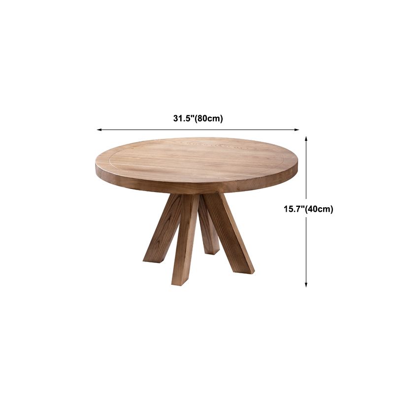 Scandinavian 4 Legs Coffee Table Round Wooden Coffee Table Set for Living Room