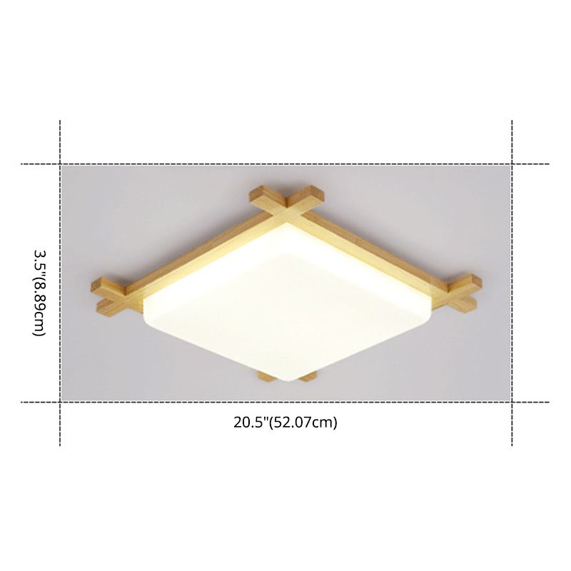 Square Flush Light Fixtures Simplicity Wood Ceiling Light Fixtures for Bedroom