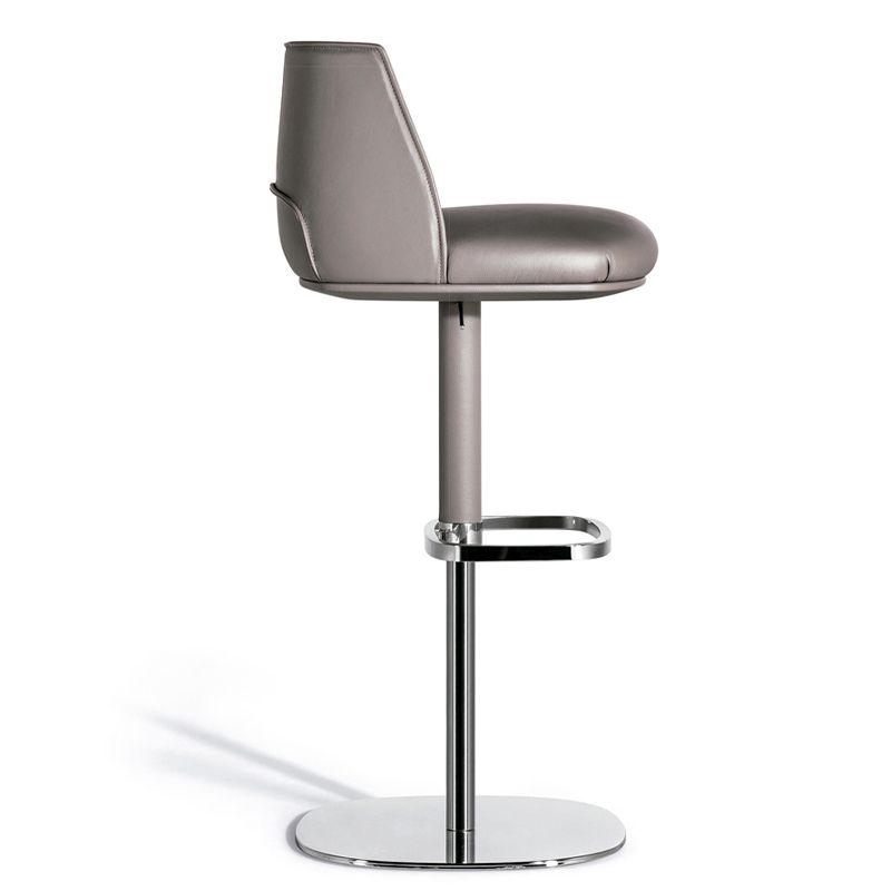 Faux Leather Bar Stools Adjustable Height Swivel Dining Stools with Footrest