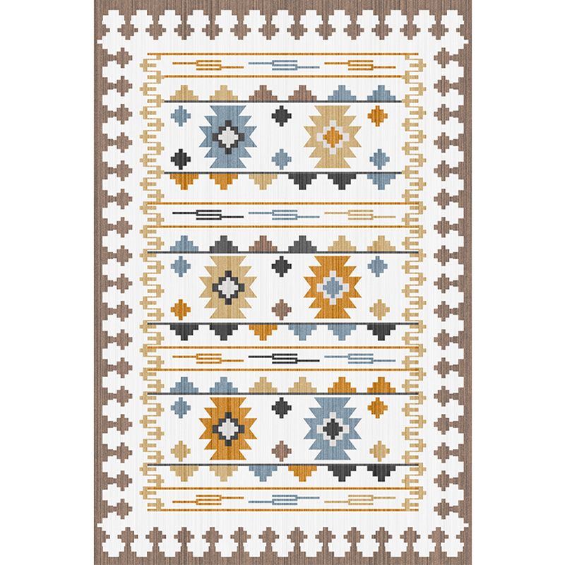 Distressed Moroccan Area Rug Multicolor Patterned Rug Anti-Slip Machine Washable Stain Resistant Rug for Home