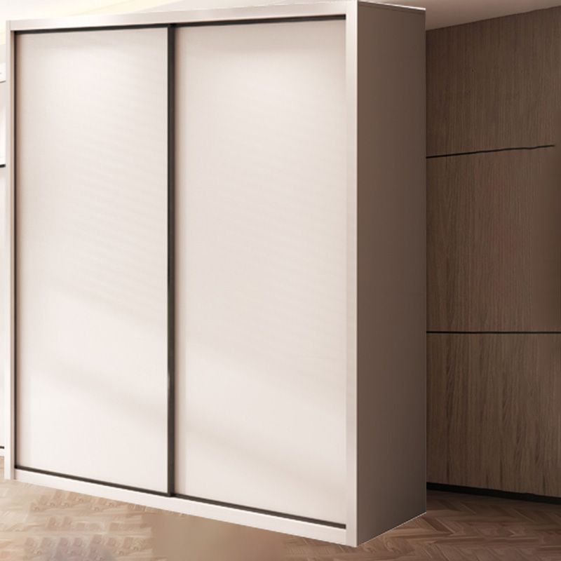 Bedroom Wooden Storage Cabinet Modern Style Armoire with Garment Rod