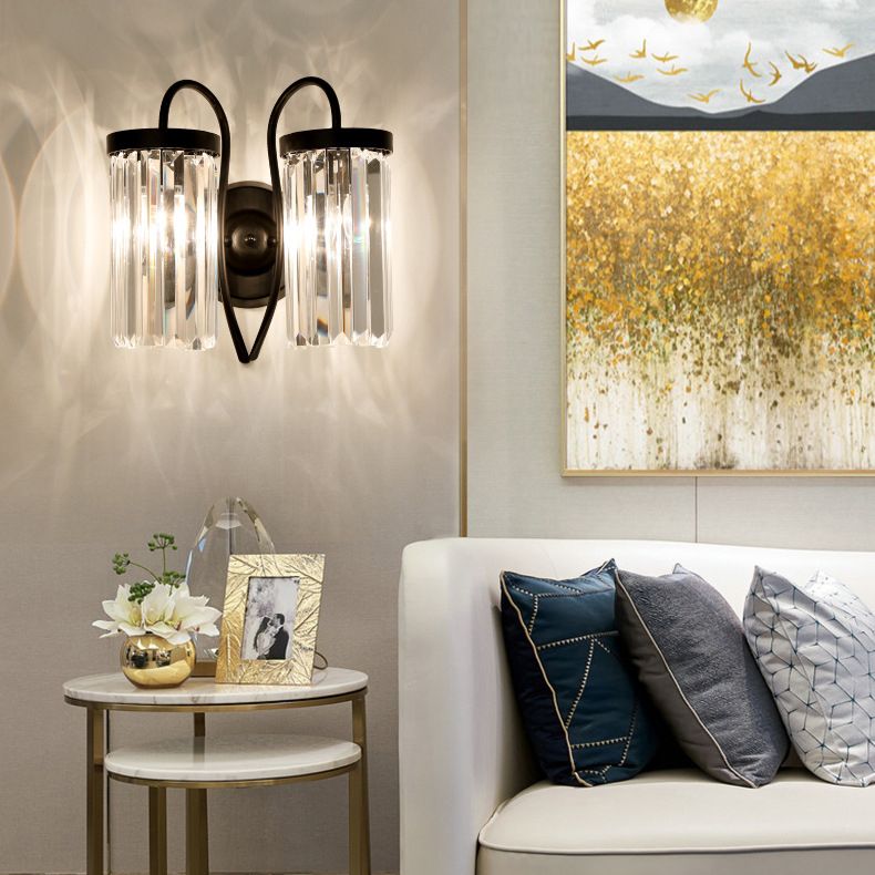 Halbzylinder Schatten Wandleuchter moderner Kristallwandhalterung Leuchte
