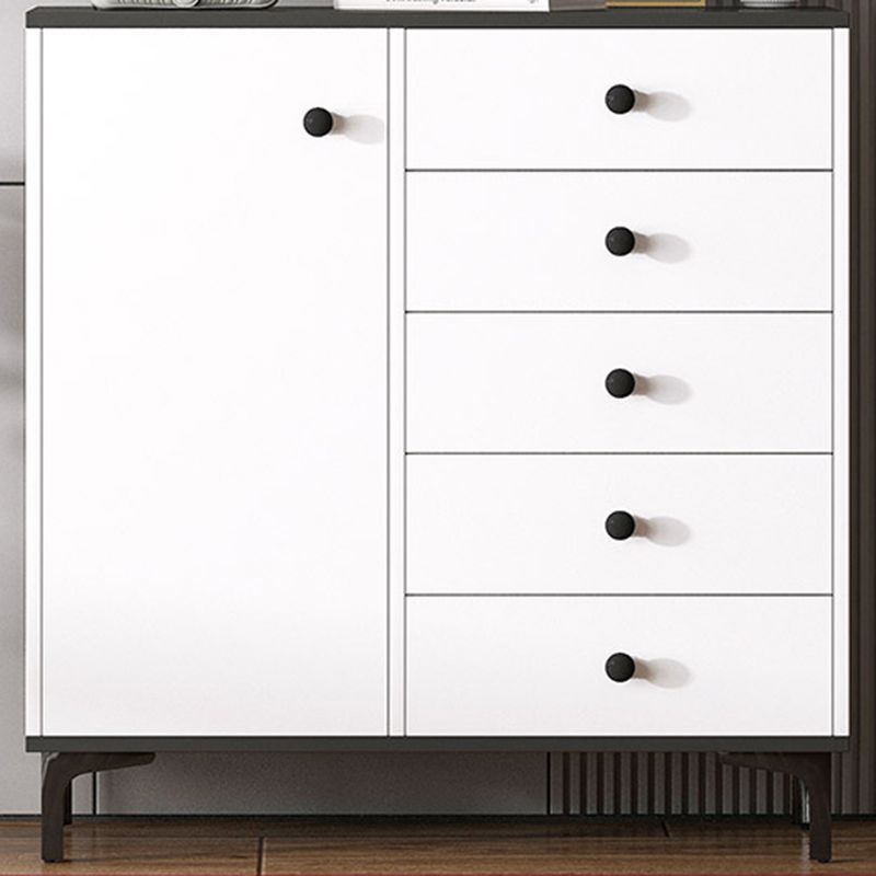 35.4'" Tall 5 - Drawer Wooden Chest, Contemporary Rectangle Accent Cabinet