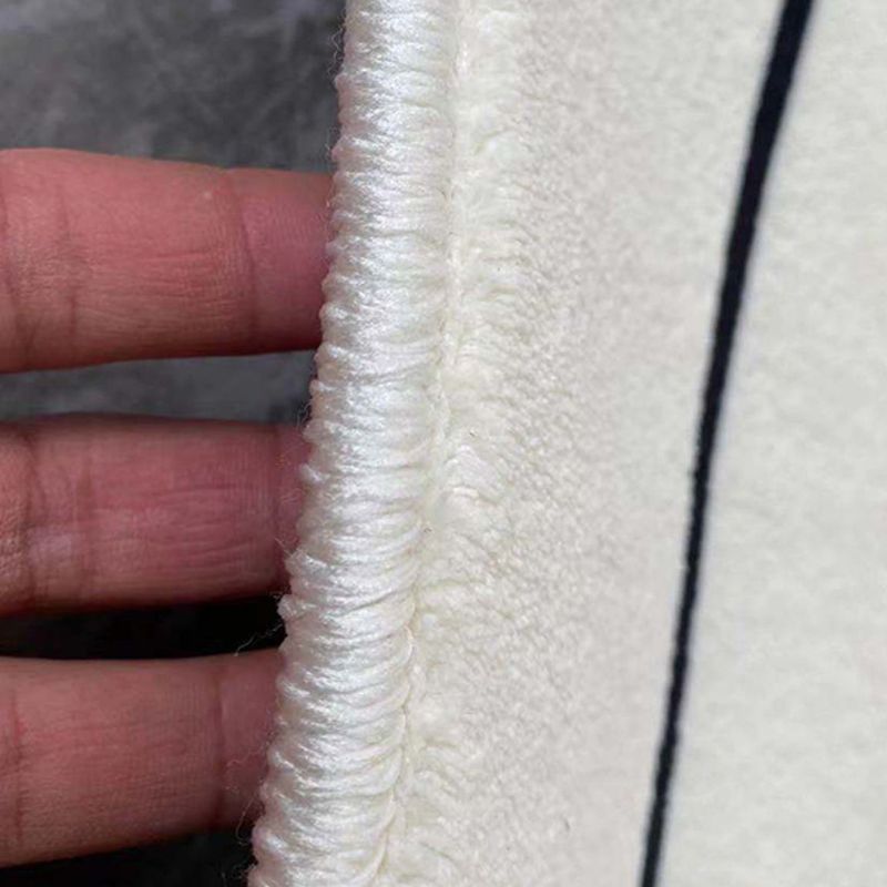 White Tone Modern Indoor Rug Polyester Abstract Lines Carpet Stain Resistant Rug for Home Decoration