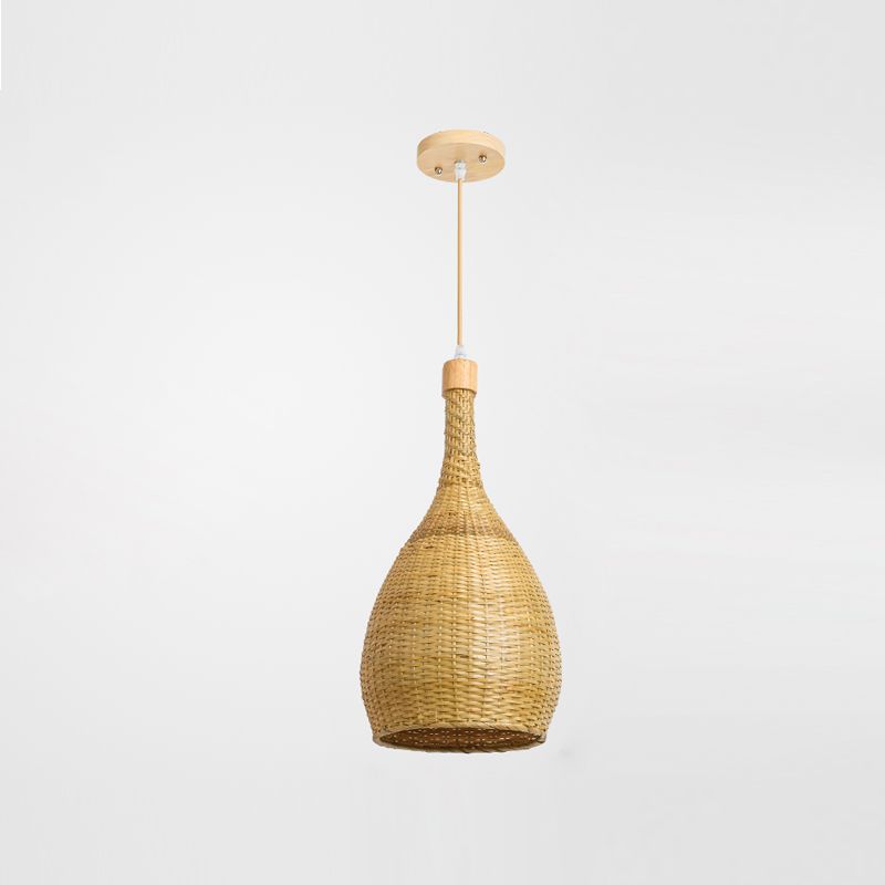Bamboo Hanging Light Household Pendent Lighting Fixture for Sitting Room