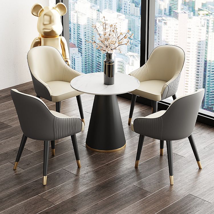 Sillas de comedor de cuero sintético Glam, silla lateral tapizada para uso en restaurantes