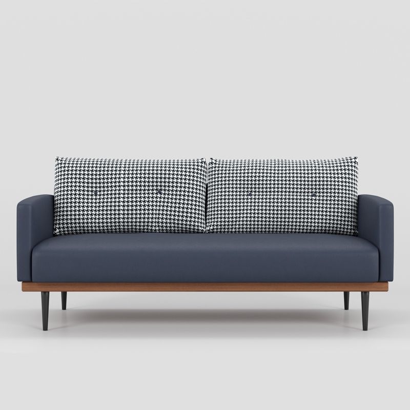Square Arm Sofa Sofa 31.5" D x 29.53" H Faux Leather/Linen Sofa