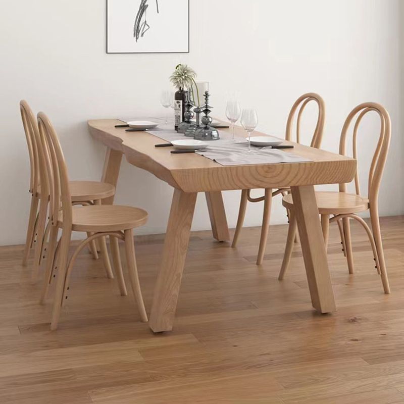 Modern 1/5/6 Pieces Dining Set Rectangle Pine Wood Dining Table for Kitchen