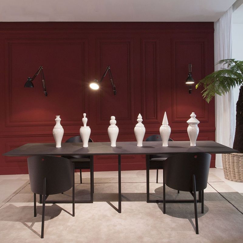Mesa de comedor de madera sólida Mesa fija industrial para comedor