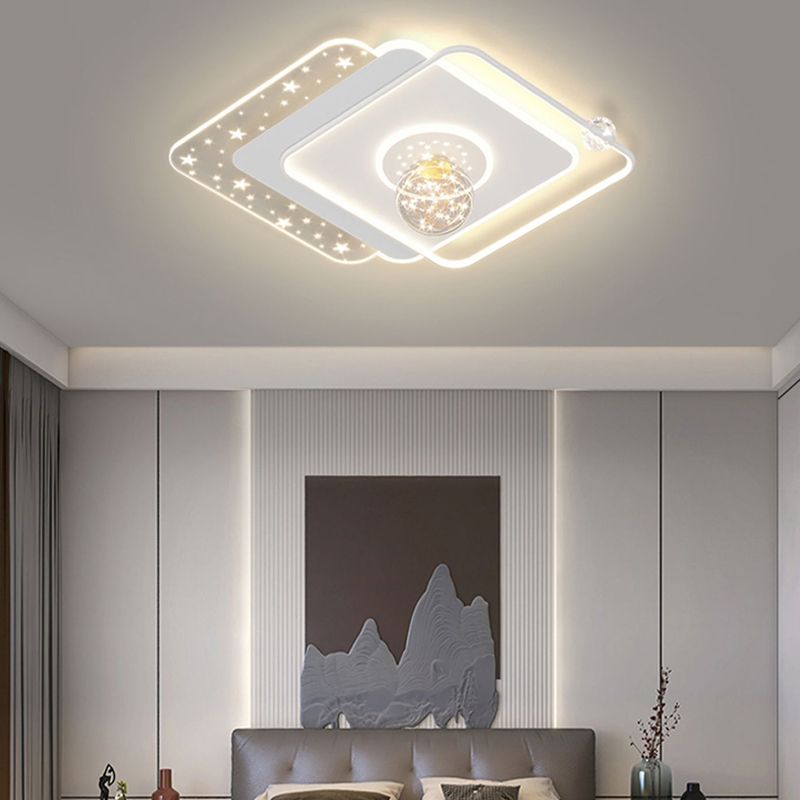 Geometric Shape Metal Flush Light Modern Style 5 Lights Flush Mount Fixture