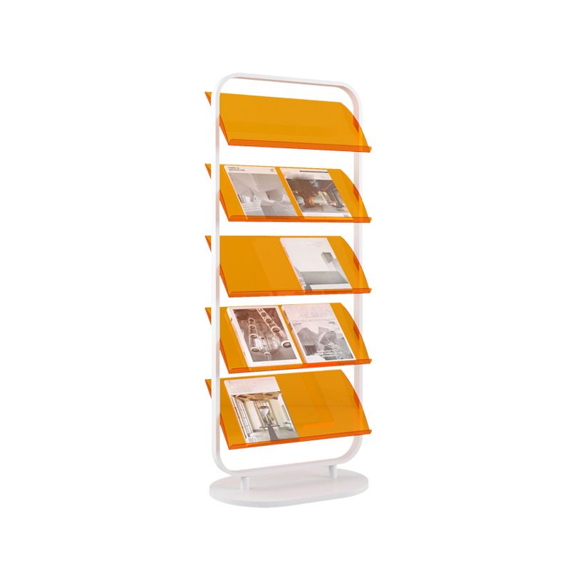 Contemporary Open Back Metal Bookshelf Acrylic Bookcase with Shelves