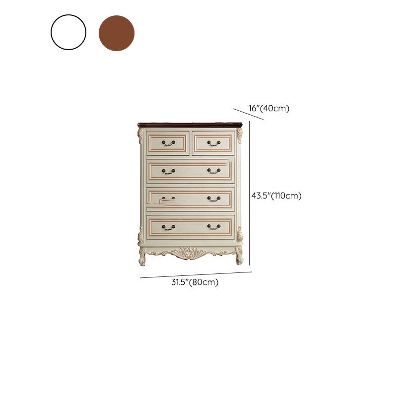 Traditional Storage Chest Solid Wood Dresser with 4/5/6/7 Drawers