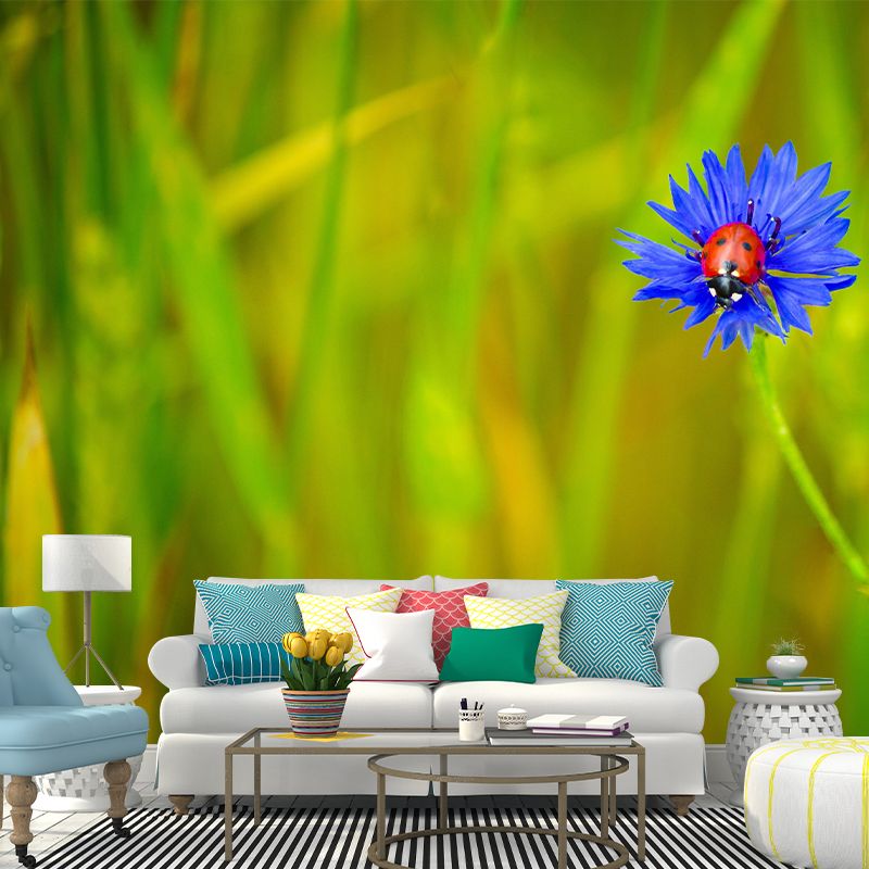 Customized Moisture Resistant Mural Wallpaper Decal Knapweed Wall Decor