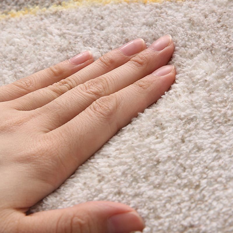 Light Gray Modern Rug Polyester Pattern Rug Washable Rug for Living Room