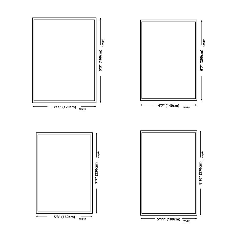 Red Modern Area Carpet Traditonal Pattern Polyester Area Rug Stain Resistant Rug for Home Decor