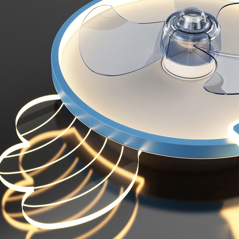 Acryl ventilator plafond lichtvleugel en kroon cartoon led semi-flush mount licht voor babykamer