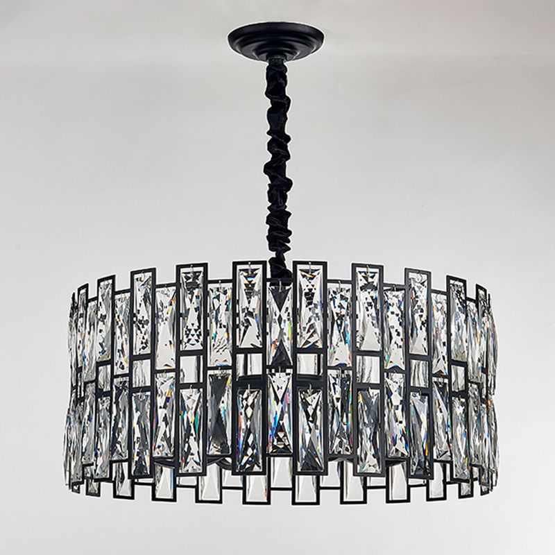 Geometria in stile contemporaneo lampadario a pendente lampadario cristallino luci in nero