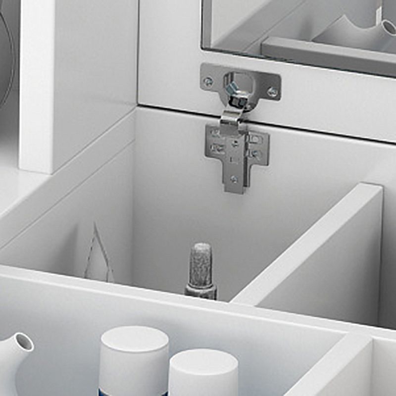 Scandinavian Engineered Wood Dressing Table Set with Mirror and Padded Stool