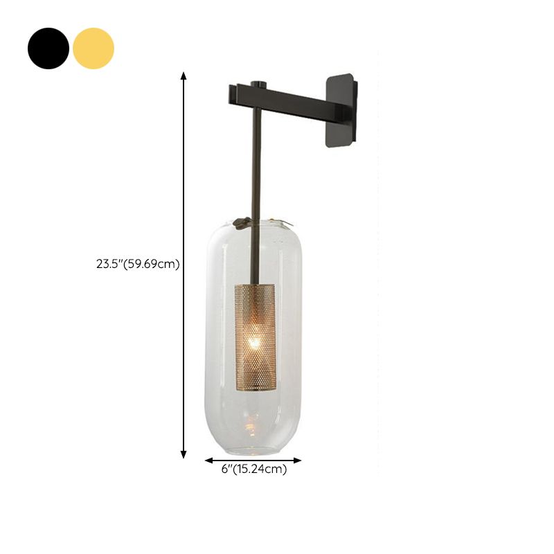 Contemporary Circle Shape Wall Light with Glass Shade for Living Room