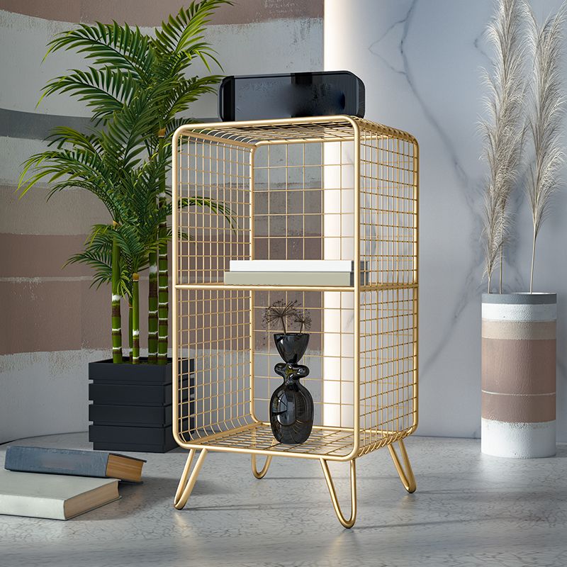 Modern Style Bookshelf Standard Vertical Closed Back Metal Bookcase