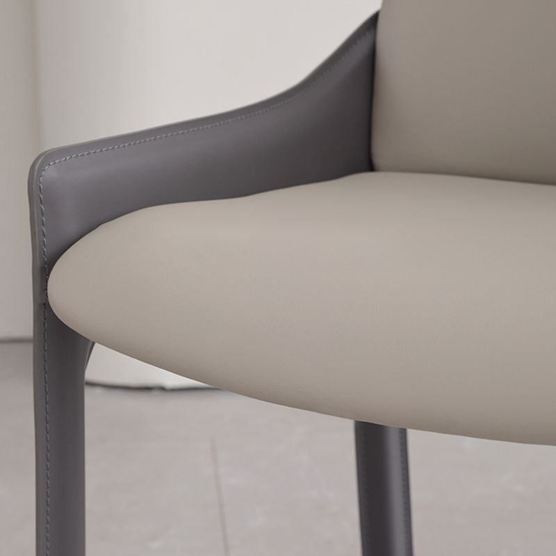 Faux Leather Arm Dining Chairs Modern Home Dining Side Chair