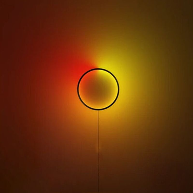 Black Aluminum Modern Wall Sconce Disk LED Wall Mounted Light for Bedroom