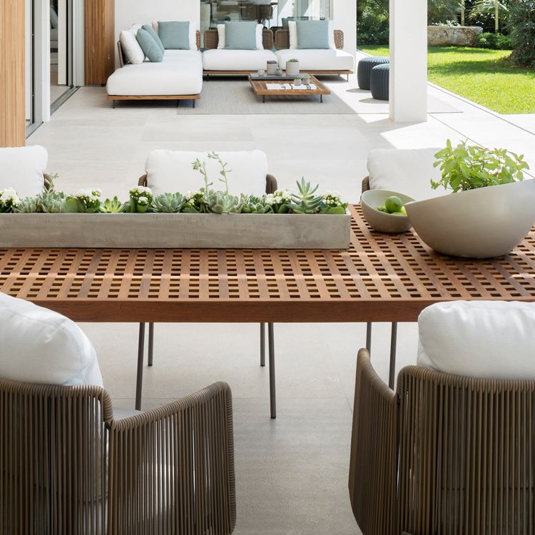 Industrial Metal Frame Dining Table Rectangle Outdoor Patio Table