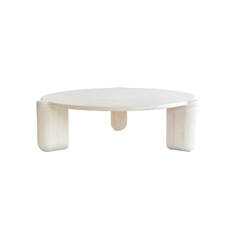 White Goose/black Oak Round Coffee Table with 3 legs Base Cocktail Table