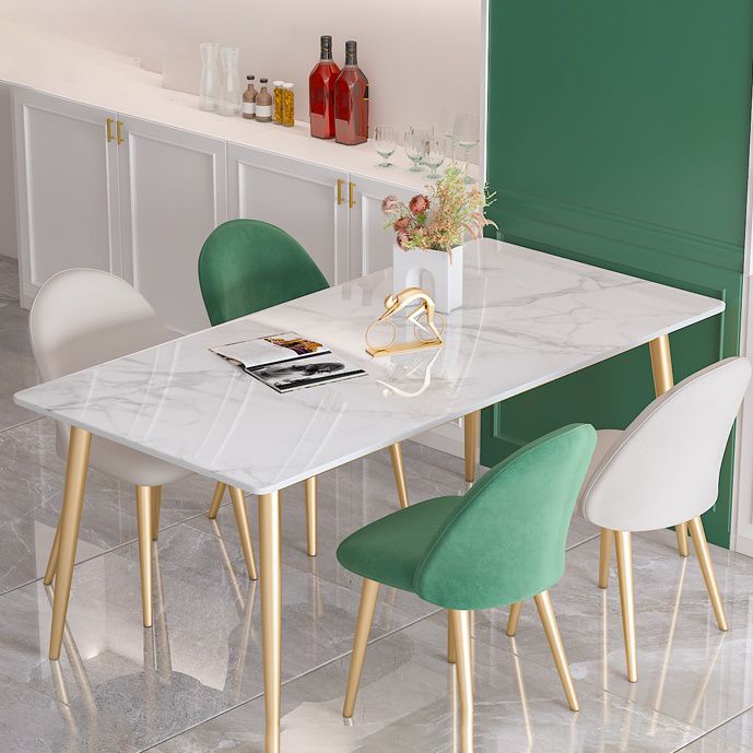 Glam 1/4/5/7 Pieces Dining Set Rectangle Stone Dining Table for Dining Room