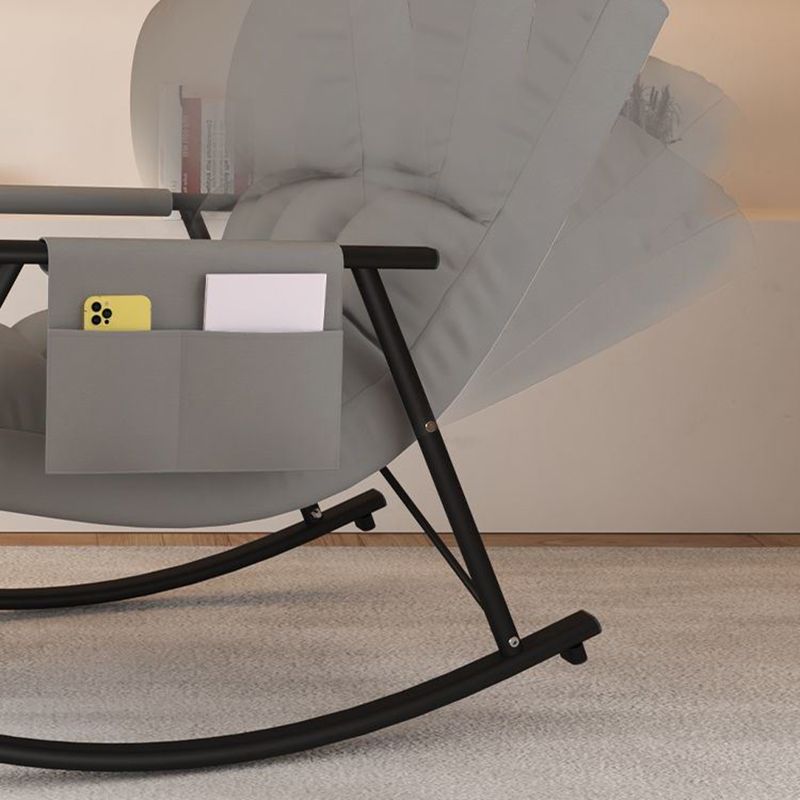 Classic Tufted Recliner Chair Pure Color Indoor Rocker Chair with Dark legs