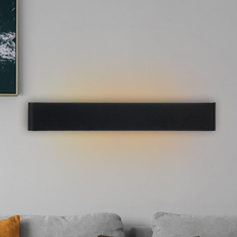 6"/10" Dia Rectangle Wall Light Minimalism Metal LED Living Room Wall Washer Lamp in Black/Silver, Warm/White Lighting