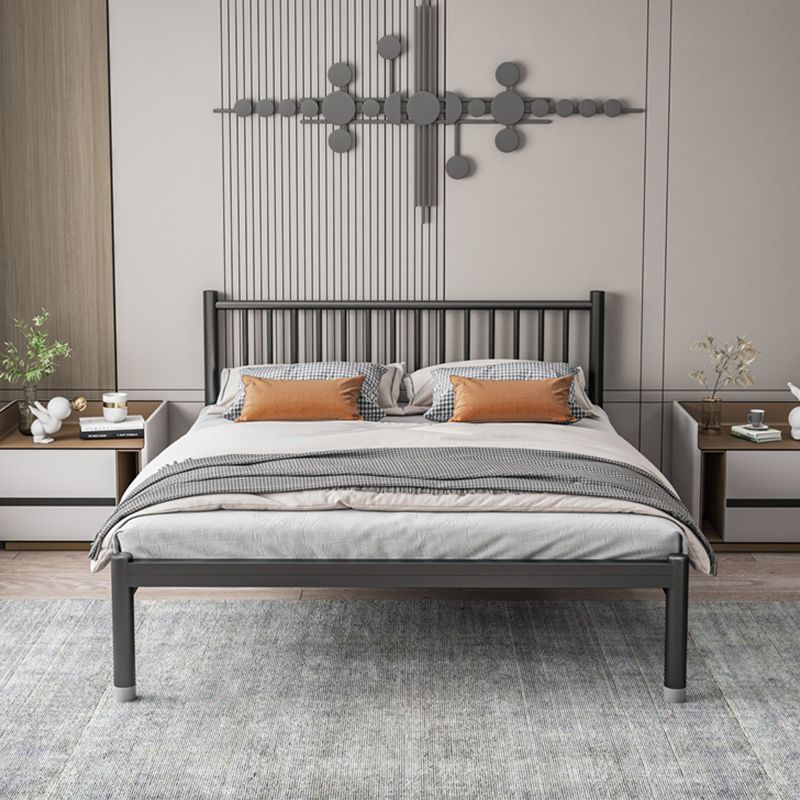 Contemporary Metal Standard Bed with Metal Legs Bed Frame with Headboard