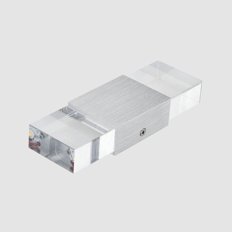 Rechteckige Acryl -LED -LED -LED -Wandleuchte moderne 1 leichte silberne Wandlampe in warmem/weißem Licht