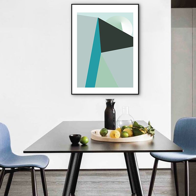 Pastel Color Geometric Canvas Abstract Modern Style Textured Wall Art Print for Hall