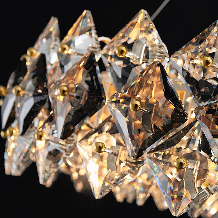 Modern 4/6-Light Golden Kitchen Island Lighting Crystal Island Pendant Lighting
