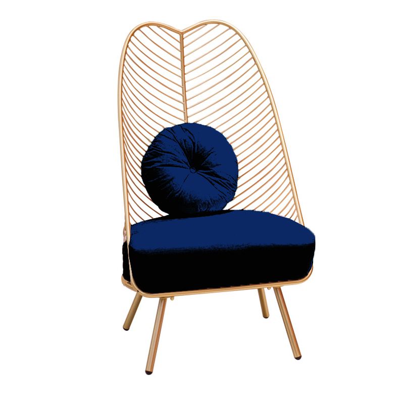 Glam 23.6" Wide Pillow Back Metal Frame 4 Legs Armless Chair