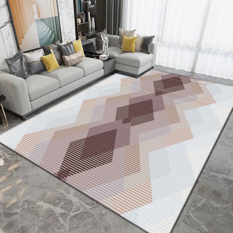 Grey Modern Rug Polyester Circle Rug Washable Rug for Drawing Room