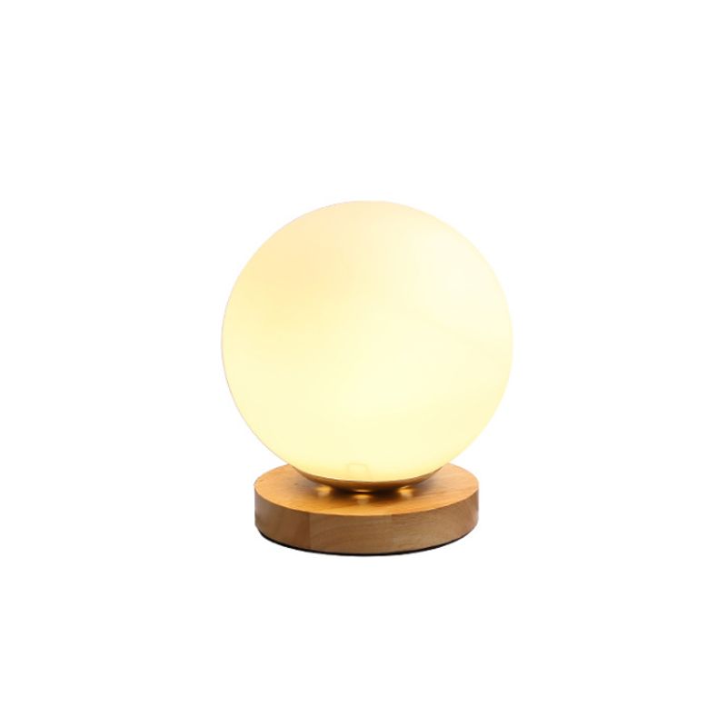 Bulb globo/cilindro/lettura quadrata di lettura di lettura luce moderna in legno di vetro bianco illuminazione